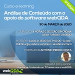 Curso e-learning Análise de Conteúdo com o apoio do software webQDA Curso e-learning Análise de Conteúdo com o apoio do software webQDA