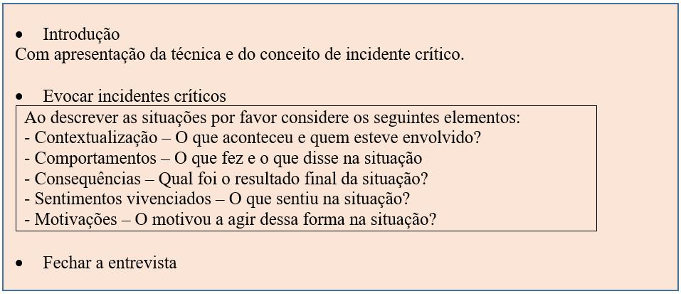 Quadro 2 - Guião recolha de informação técnica de incidentes críticos