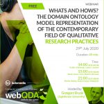 Webinar: Whats and Hows? The domain ontology model representation of the contemporary field of qualitative research practices Webinar: Whats and Hows? The domain ontology model representation of the contemporary field of qualitative research practices