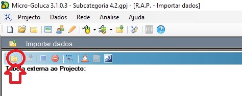 Figura 12: Importar la matriz triangular de pesos en GOLUCA