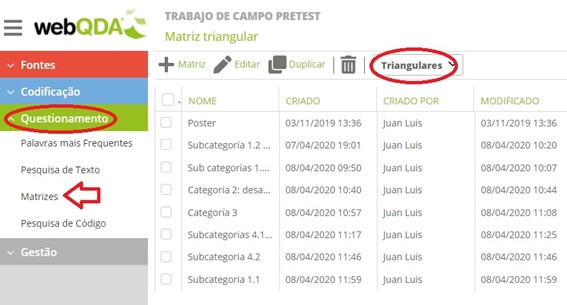 Figura 5: 4.Criação das matrizes triangulares